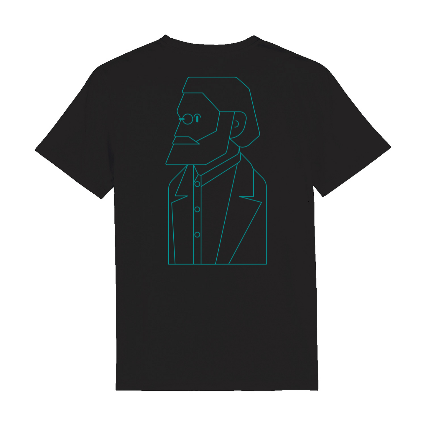 T-Shirt EAH Jena schwarz mit farbigem Abbe-Backprint