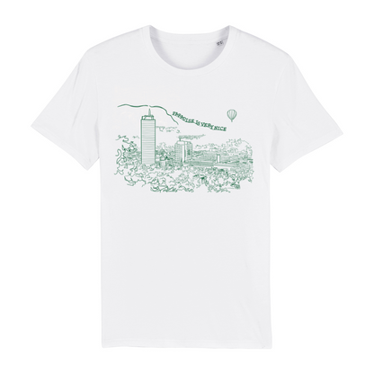 T-Shirt ParadiseView, Frontprint grün